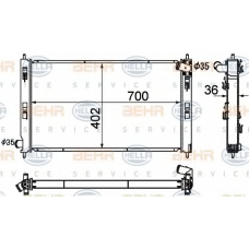 8MK 376 790-351 HELLA Радиатор, охлаждение двигателя