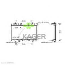 31-3613 KAGER Радиатор, охлаждение двигателя