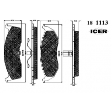 181113 ICER Комплект тормозных колодок, дисковый тормоз