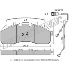 825.0W TRUSTING Комплект тормозных колодок, дисковый тормоз