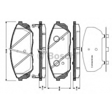 0 986 TB3 001 BOSCH Комплект тормозных колодок, дисковый тормоз