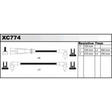 XC774 QUINTON HAZELL Комплект проводов зажигания