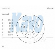 BR-6753 KAVO PARTS Тормозной диск