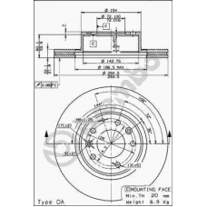 09.6854.10 BREMBO Тормозной диск