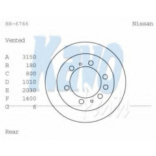 BR-6766 KAVO PARTS Тормозной диск