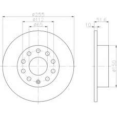 8DD 355 109-601 HELLA Тормозной диск