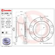 09.9496.10 BREMBO Тормозной диск