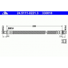 24.5111-0221.3 ATE Тормозной шланг