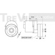 SK008547/1 SK Натяжная планка, поликлиновой ремень