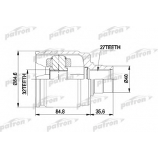 PCV4016 PATRON Шарнирный комплект, приводной вал