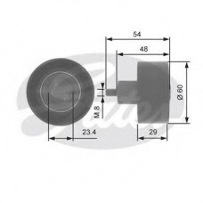 T41233 GATES Паразитный / ведущий ролик, зубчатый ремень