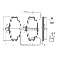 0 986 TB2 075 BOSCH Комплект тормозных колодок, дисковый тормоз