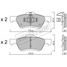923.0 TRUSTING Комплект тормозных колодок, дисковый тормоз