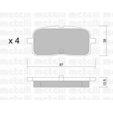 22-0445-0 METELLI Комплект тормозных колодок, дисковый тормоз