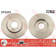 DF6252 TRW Тормозной диск