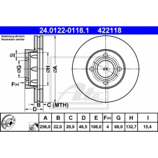 24.0122-0118.1 ATE Тормозной диск