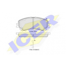 182181 ICER Комплект тормозных колодок, дисковый тормоз