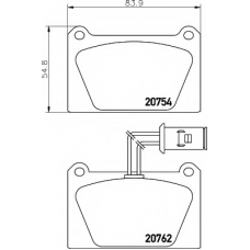 8DB 355 007-061 HELLA Комплект тормозных колодок, дисковый тормоз