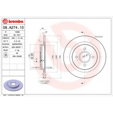 08.A274.10 BREMBO Тормозной диск