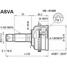 HN-61A50 ASVA Шарнирный комплект, приводной вал