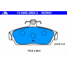 13.0460-2804.2 ATE Комплект тормозных колодок, дисковый тормоз
