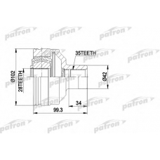 PCV5013 PATRON Шарнирный комплект, приводной вал