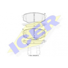 182094 ICER Комплект тормозных колодок, дисковый тормоз
