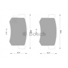 0 986 AB9 197 BOSCH Комплект тормозных колодок, дисковый тормоз