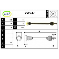 VW247 SERA Приводной вал