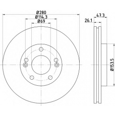 8DD 355 111-411 HELLA Тормозной диск