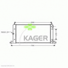 31-1212 KAGER Радиатор, охлаждение двигателя