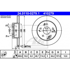24.0110-0279.1 ATE Тормозной диск