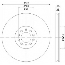 8DD 355 106-731 HELLA PAGID Тормозной диск