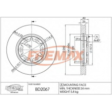 BD-2067 FREMAX Тормозной диск