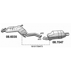 08.6035 ASSO Средний глушитель выхлопных газов