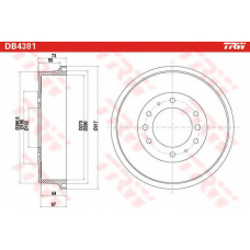 DB4381 TRW Тормозной барабан