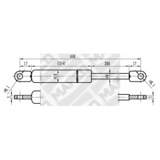 91802 MAPCO Газовая пружина, капот