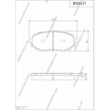 M360A37 NPS Комплект тормозных колодок, дисковый тормоз