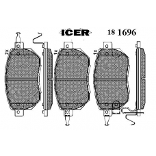 181696 ICER Комплект тормозных колодок, дисковый тормоз