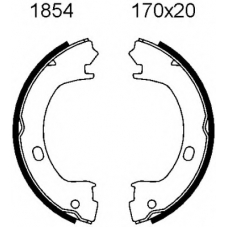 01854 BSF Комплект тормозных колодок, стояночная тормозная с