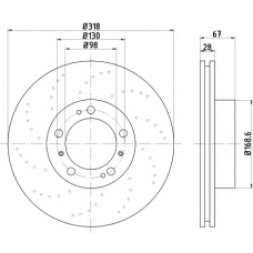 8DD 355 106-971 HELLA Тормозной диск