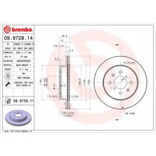 09.9728.11 BREMBO Тормозной диск