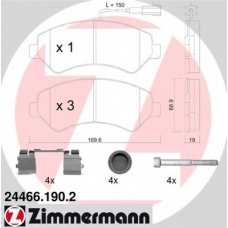 24466.190.2 ZIMMERMANN Комплект тормозных колодок, дисковый тормоз