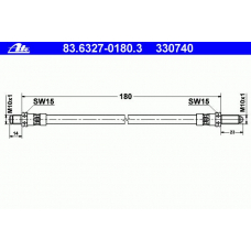 83.6327-0180.3 ATE Тормозной шланг