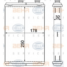 8FH 351 000-581 HELLA Теплообменник, отопление салона