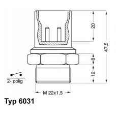 6031.92 WAHLER Термовыключатель, вентилятор радиатора