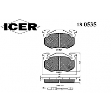 180535 ICER Комплект тормозных колодок, дисковый тормоз