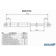 BGS10784 BUGIAD Газовая пружина, крышка багажник