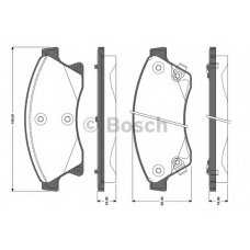 0 986 TB3 104 BOSCH Комплект тормозных колодок, дисковый тормоз