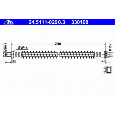 24.5111-0290.3 ATE Тормозной шланг